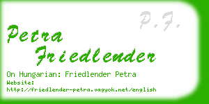 petra friedlender business card